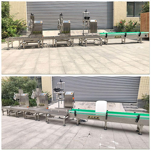 呼和浩特灌裝機廠家實拍大桶灌裝生產(chǎn)線